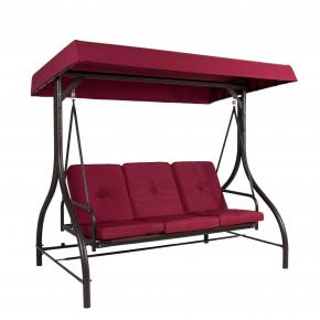 3-Seat Outdoor Large Converting Canopy Swing Glider Patio Hammock Lounge Chair