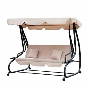 3 Person Garden Adjustable Bench Porch Swing Bed Outdoor Swing Chair With Canopy