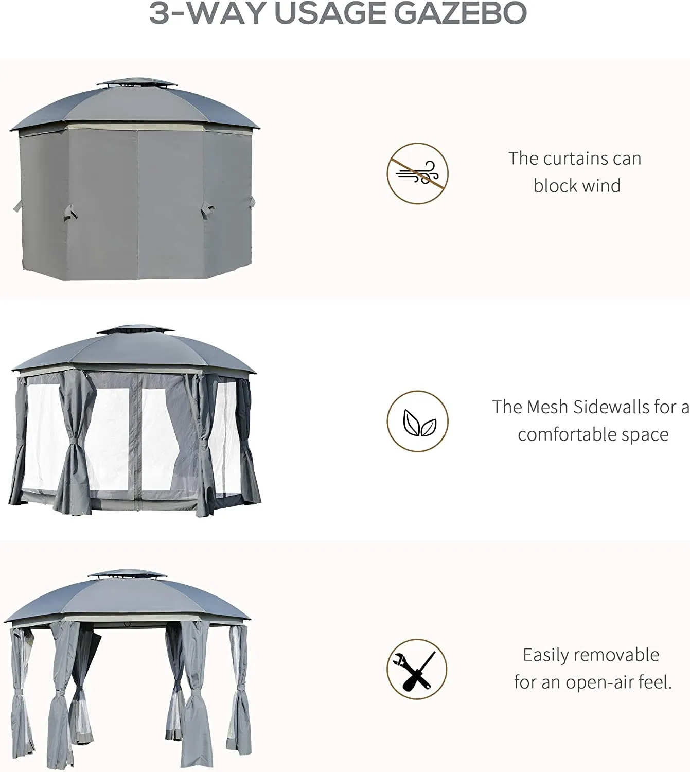 gray Oxford waterproof and durable, suitable for outdoor courtyard garden, awnings gazebo canopy top-3.jpg